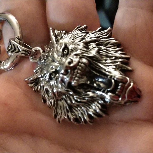 Wolf head Stainless Steel Pendant Flexible 24" Necklace Chain Unisex Gothic - Picture 3 of 15